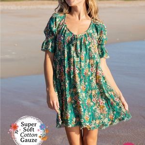 SOLD Natural Life Sienna Cotton Gauze Mini Dress in Purple